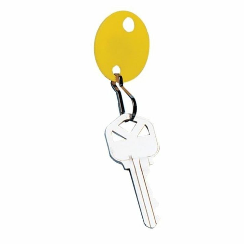 Yellow Oval Key Tags, Package Of 20