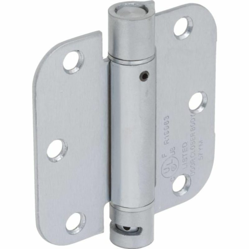 3-1/2″ Residential Adjustable Spring Door Hinge Satin Chrome Package Of 2