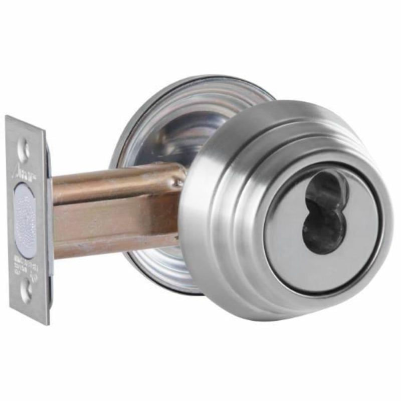 E Series Grade 2 Single Cylinder Deadbolt, Less Core, Bright Chrome