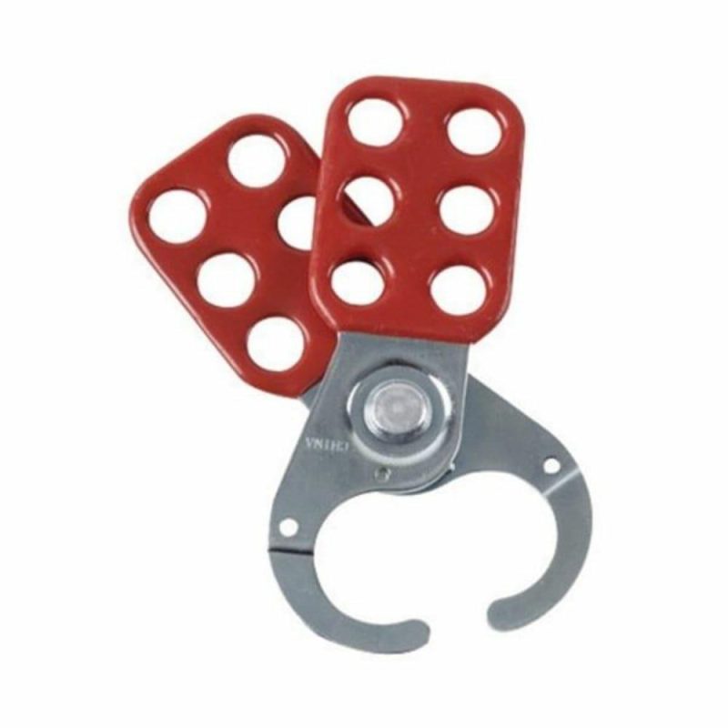 Red Vinyl Coated High Tensile Steel Lockout Hasp With 1″ Jaw