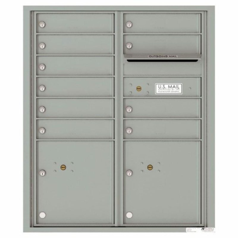 Versatile Silver, Ada Max Height Suite, 10 Mailboxes 2 Parcel Lockers 1 Outgoing