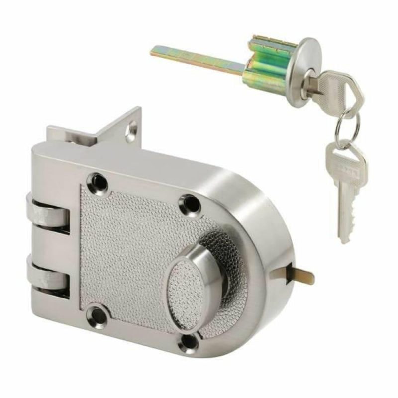 Brass , Night Latch And Locking Cylinder , Satin Nickel