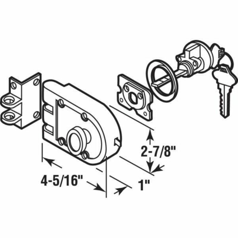 Jimmy-Resistant Deadlock, Brass, Angle Strike, Single Cylinder