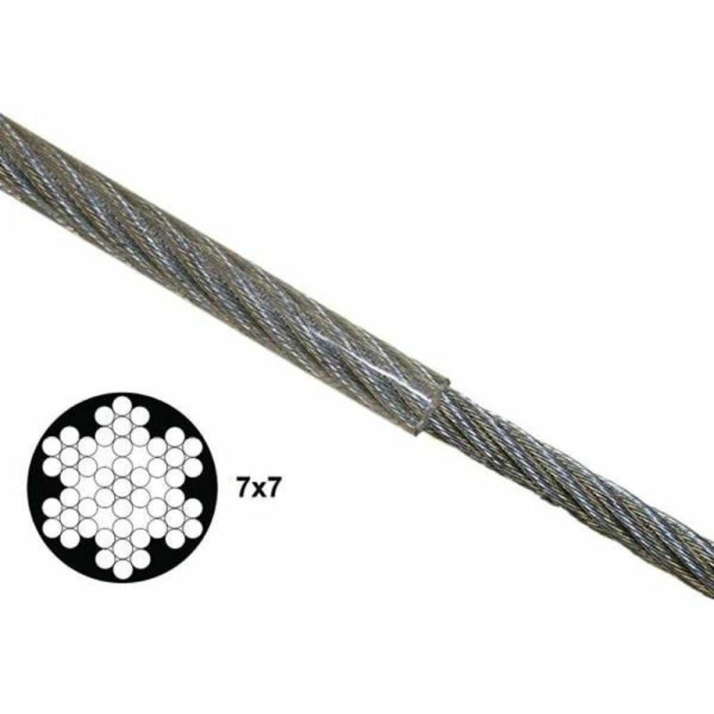 Kingchain 1/8 In. X 3/16 In. X 250 Ft. 340 Lb. 7 X 7 Construction Safe Work Load Galavanized Aircraft Cable